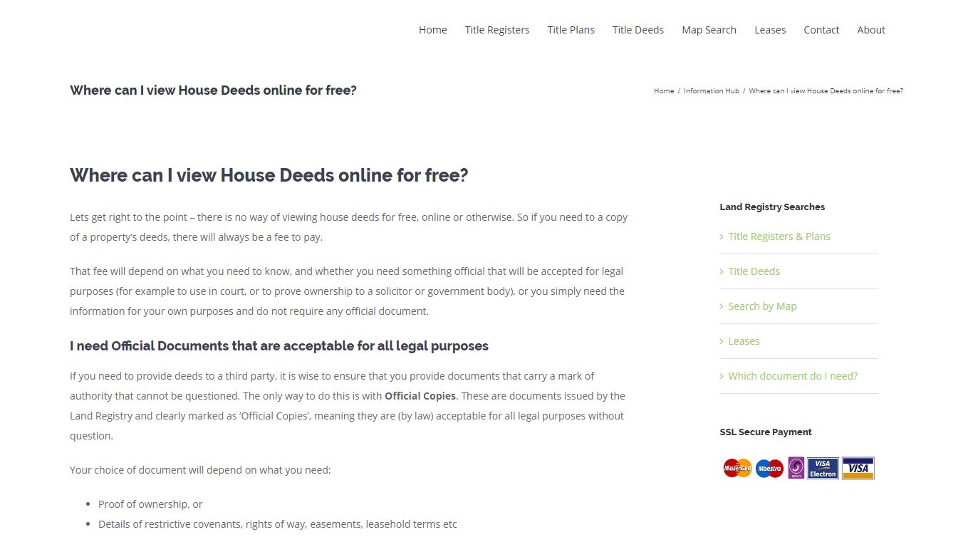 Where can I view House Deeds online for free?